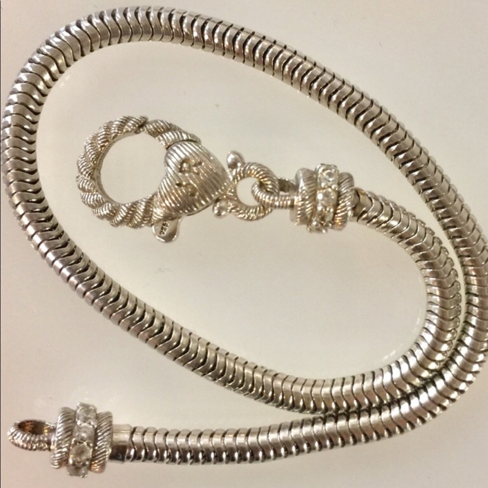 Sterling Judith Ripka Snake chain charm Bracelet